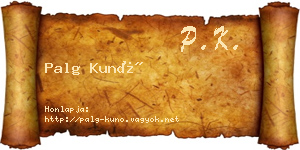 Palg Kunó névjegykártya